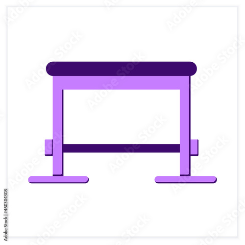 Plyo box flat icon. Jumping and balance training equipment. Concept of body balance and coordination home training, fitness workout and sport activity. Color vector illustration