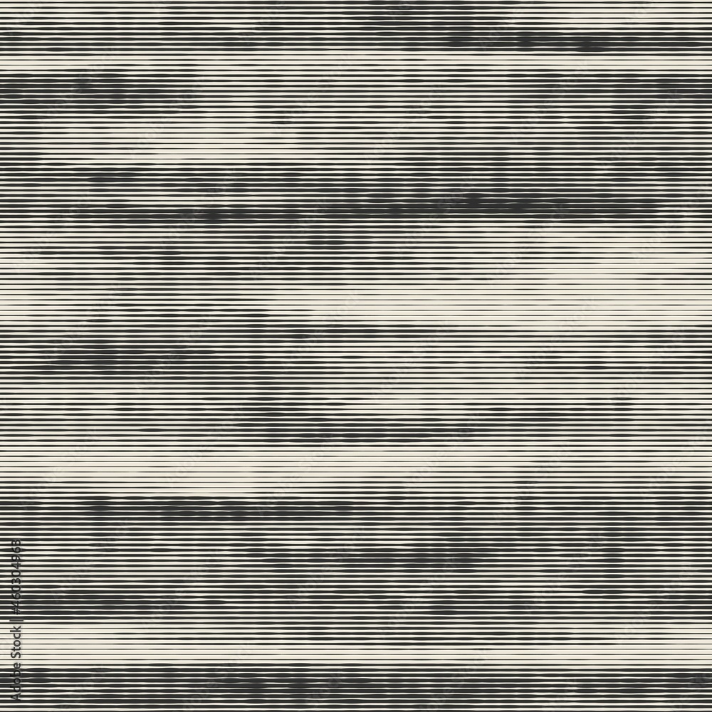 Seamless monochrome urban degrade striped effect in vector repeat graphic motif for print. Vector illustration. Modern worn aged fashion motif. Rough glitch effect. Abstract neutral material textile.
