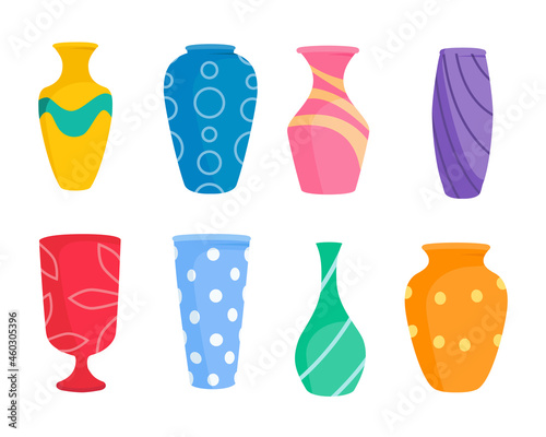 Ceramic vases collection. Colored ceramics vase