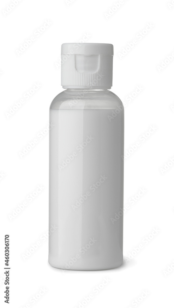 Front view of small blank plastic shampoo bottle Front view of small blank plastic shampoo bottle
