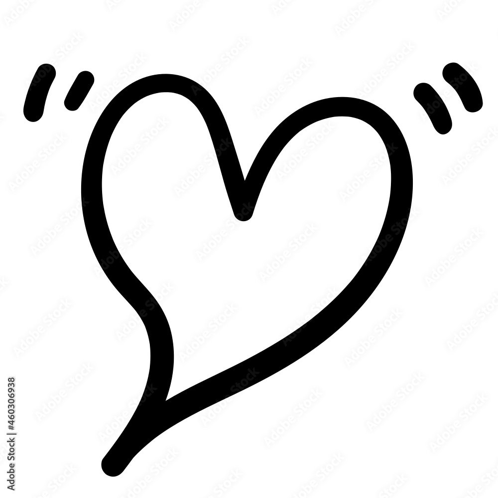 Heart doodle, Valentine's day element Heart doodle, Valentine's day element