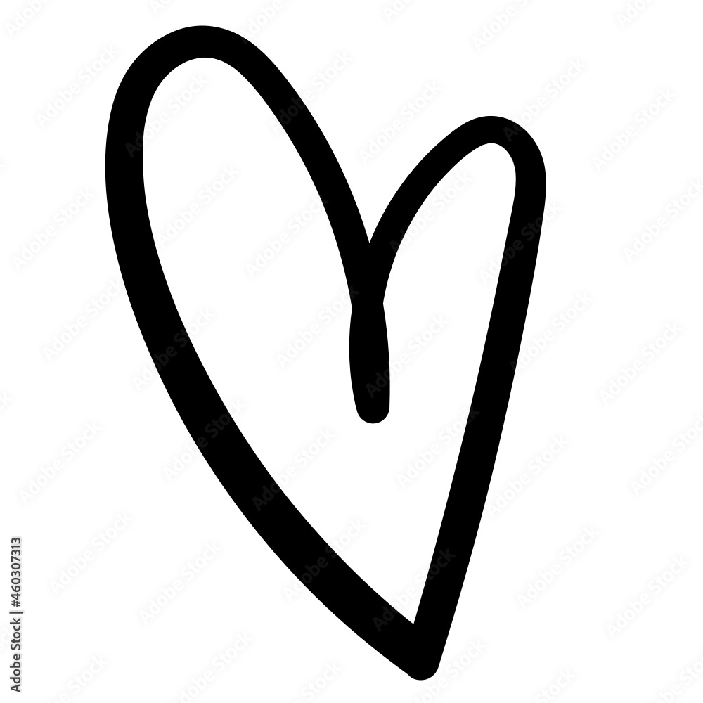 Fototapeta premium Heart doodle, Valentine's day element 