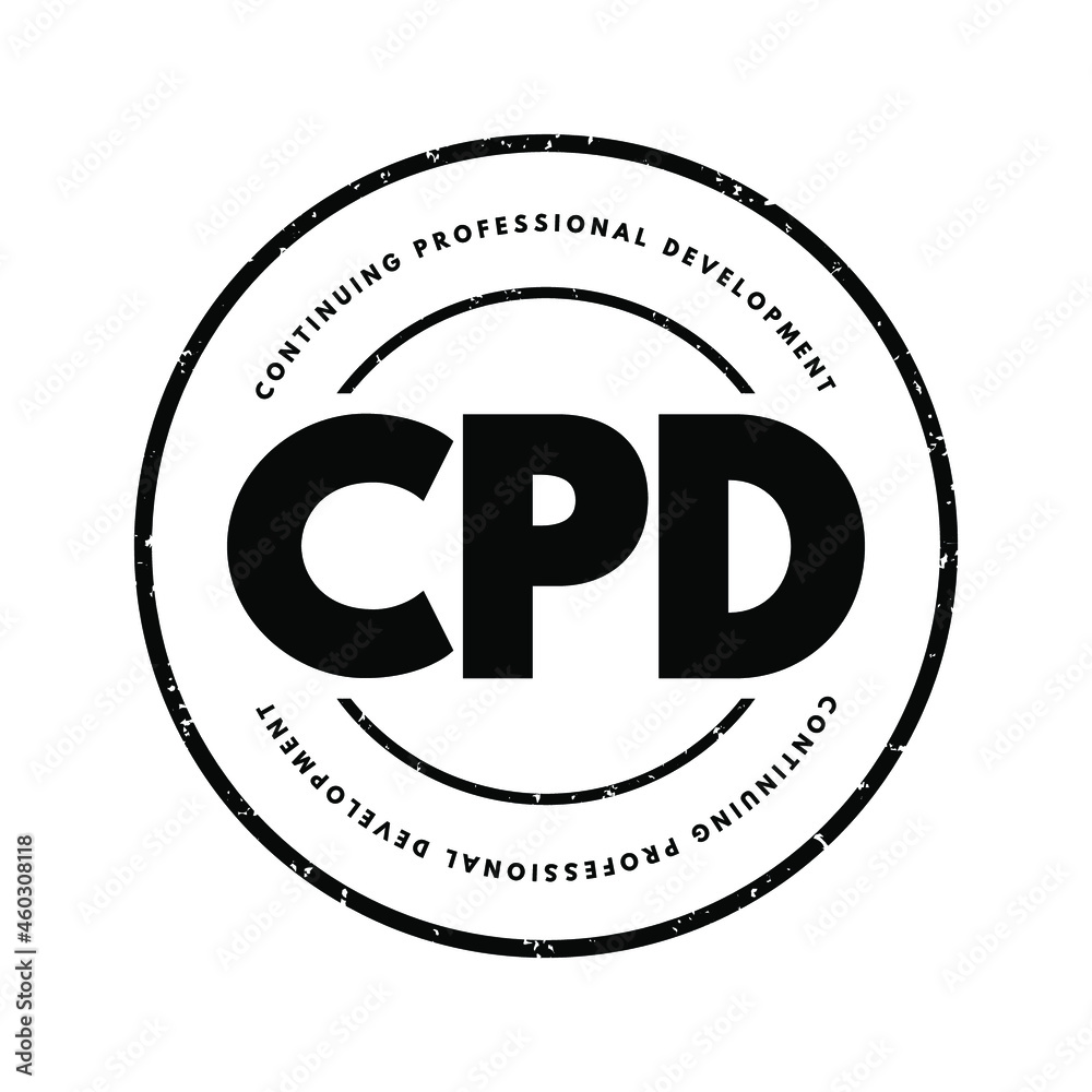 CPD - Continuing Professional Development acronym, business concept background