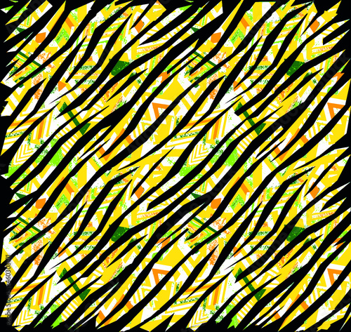 Abstract diagonal pattern from a modified image of a mixed autumn forest. Diagonal ornament in natural colors of autumn forest camouflage Leopard pattern.