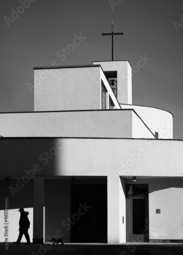 Photography Black and white photography - modern brutalist church, Prague - BW