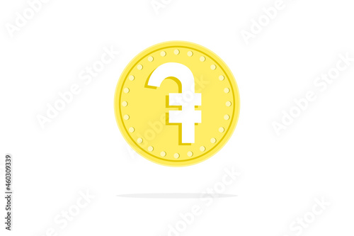 Armenian Dram Icon Sign, Money or Coin Flat Icon.