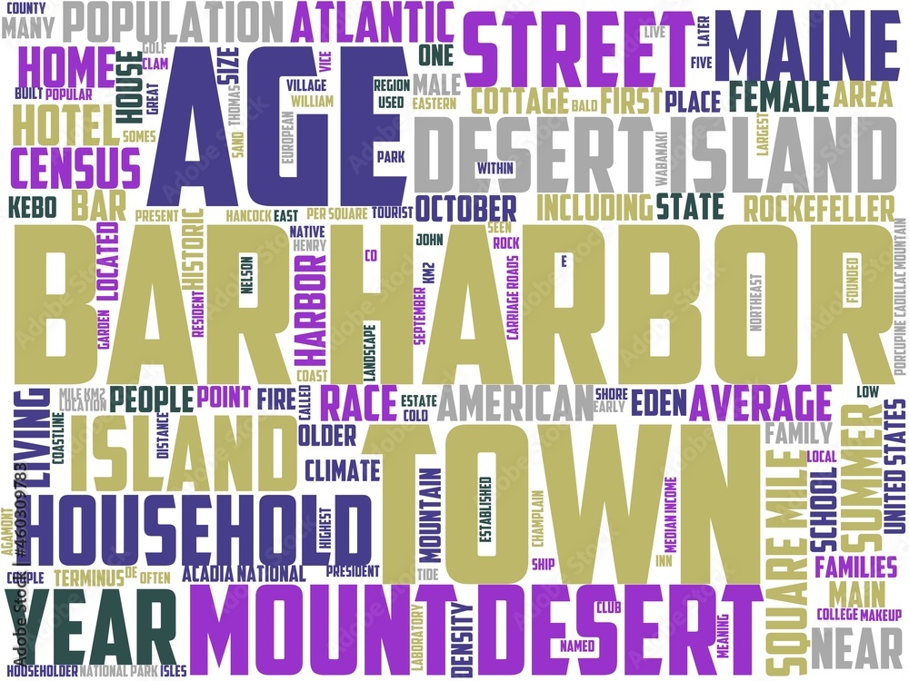 bar harbor typography, wordcloud, wordart, maine,travel,acadia,landscape,tourism bar harbor typography, wordcloud, wordart, maine,travel,acadia,landscape,tourism