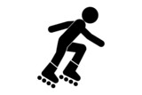 Skate or ride on rollers icon on a white background