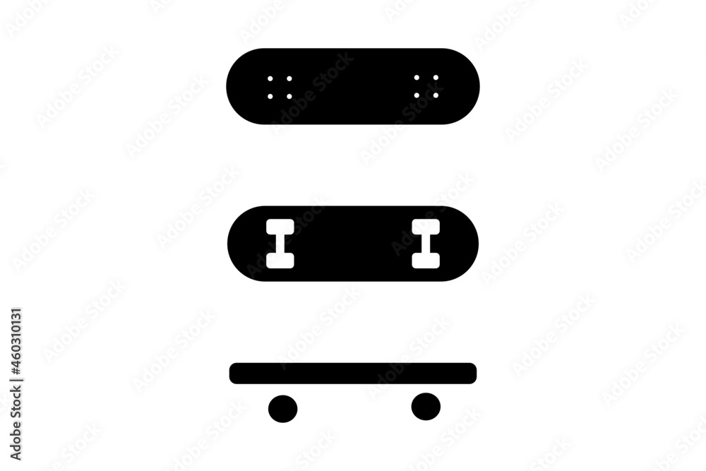Set of skateboards icons isolated on a white. Set of skateboards icons isolated on a white.