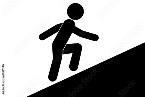 climb man symbol on a white background.