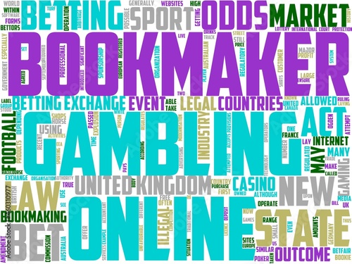 bookmaker typography, wordcloud, wordart, bookmaker,bet,sport,money,online photo