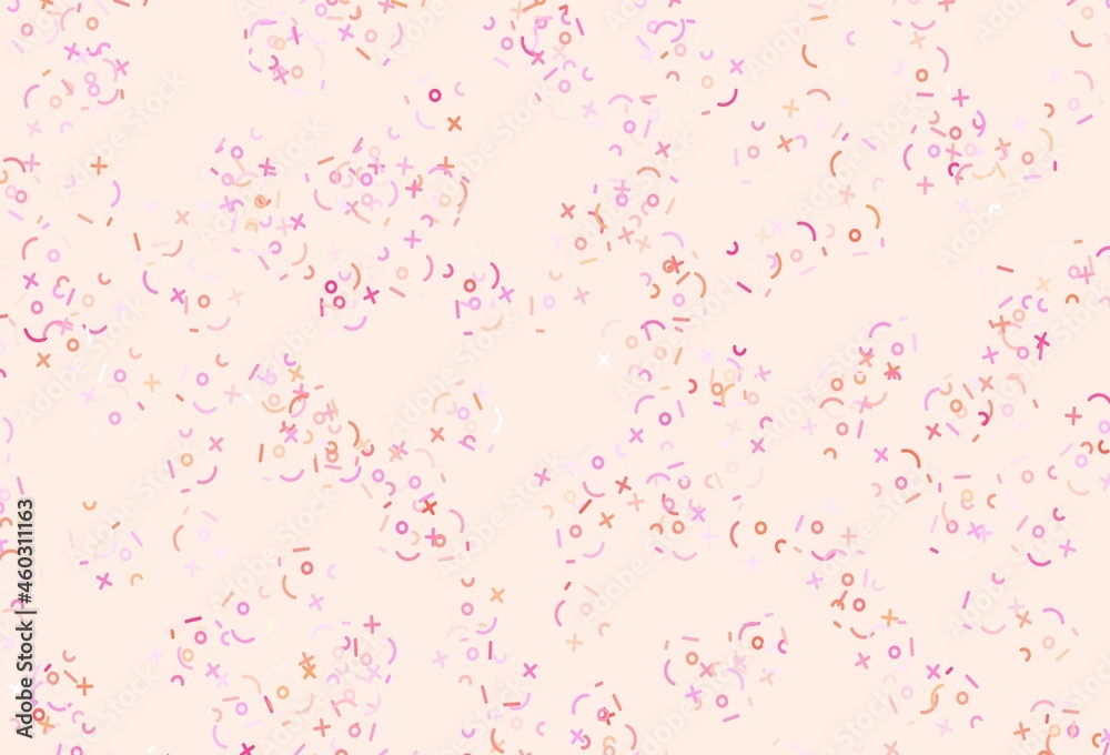 Light Pink, Yellow vector pattern with Digit symbols. Light Pink, Yellow vector pattern with Digit symbols.