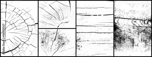 Woodgrain textures. Set of 4 high quality vector textures