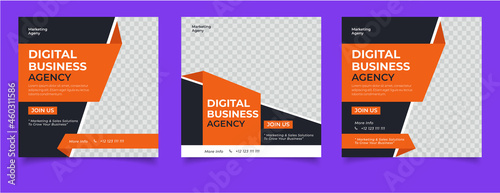 Digital marketing social media and instagram post template