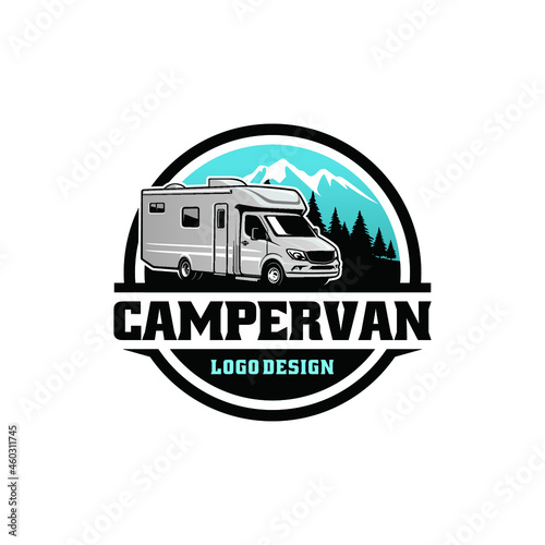 Fotografia camper van - caravan - motor home isolated logo vector