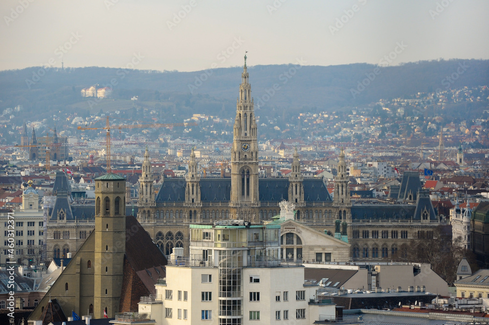 A view of the Austrian capital Vienna from above
