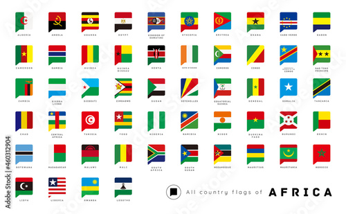 All country National flags of Africa / vector illustration / icon set [Speech balloon] 
