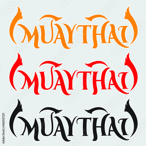 muay thai of thailand bangkok fighter sport kick boxing, vector illustration