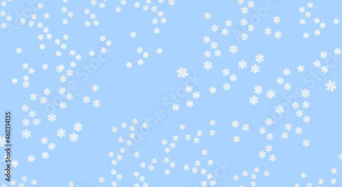 Snowflakes. Traditional decoration idea. Creative 3D ILLUSTRATION. Random symbols. Blue background. Representative season ambience.