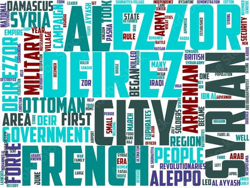 deir el zor typography, wordart, wordcloud, syria,map,geography,illustration photo