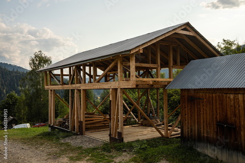 roof and wooden beams part of house construction traditional european © Oleh Marchak
