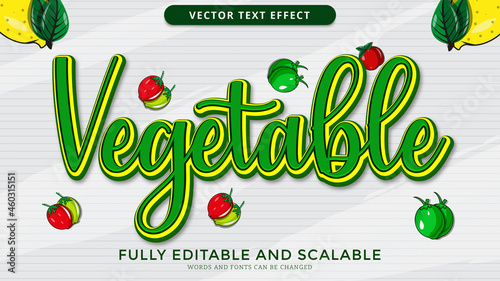 vegetable text effect editable eps file
