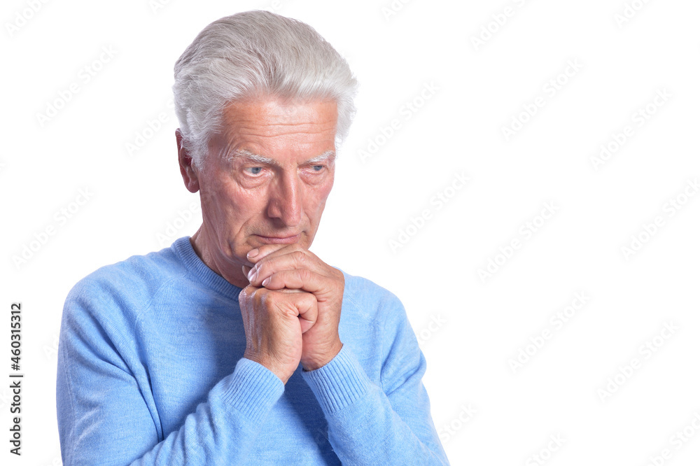 Portrait of thoughtful senior man posing isolated Portrait of thoughtful senior man posing isolated