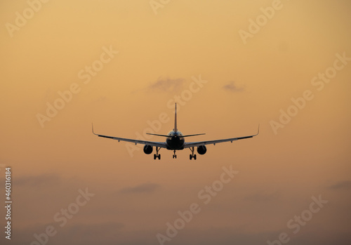 A large passenger plane is landing © ivan