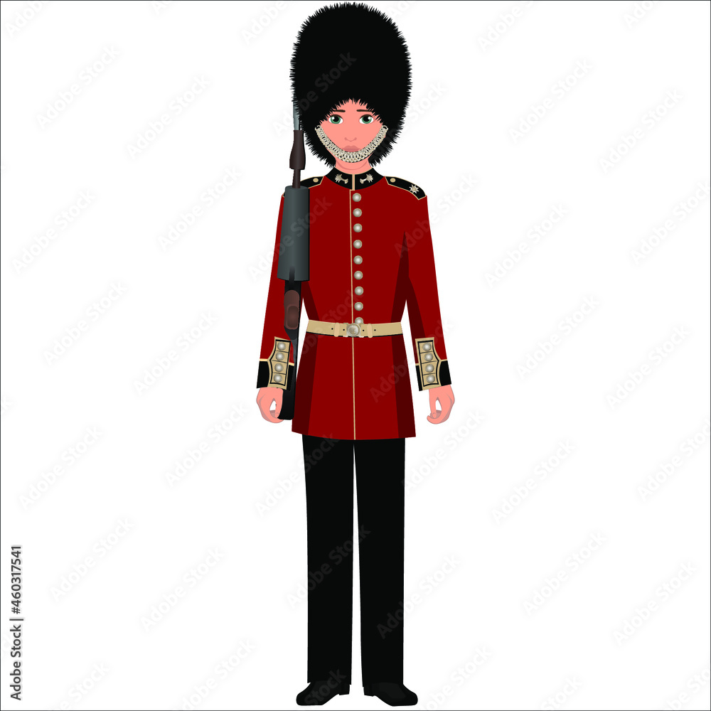 Men's folk national English costume. Vector illustration