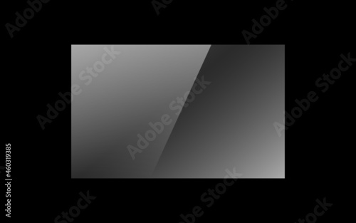 Transparent 16x10 glass reflect effect. Plastic sheet. Realistic window, laptop or TV screen glare or reflection vector illustration.