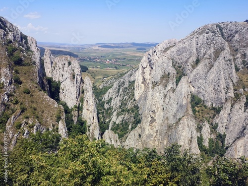 Turda gorge Cheile Turzii is a natural reserve on H    date River situated near Turda close to Cluj-Napoca  in Transylvania  Romania  Europe