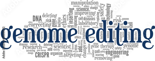 Gene or Genome editing vector illustration word cloud isolated on white background.