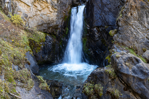 Kairak Waterfall is 55-meter  180 ft  high waterfall in Ile-Alatau National Park  Kazakhstan. The source of the river is located in the glaciers of the central part of the Zailiysky Alatau ridge.