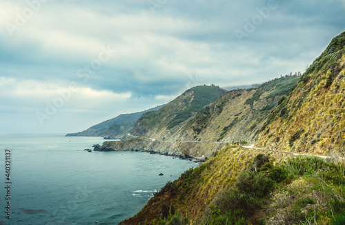 Panoramic view over the coast at Big Sur