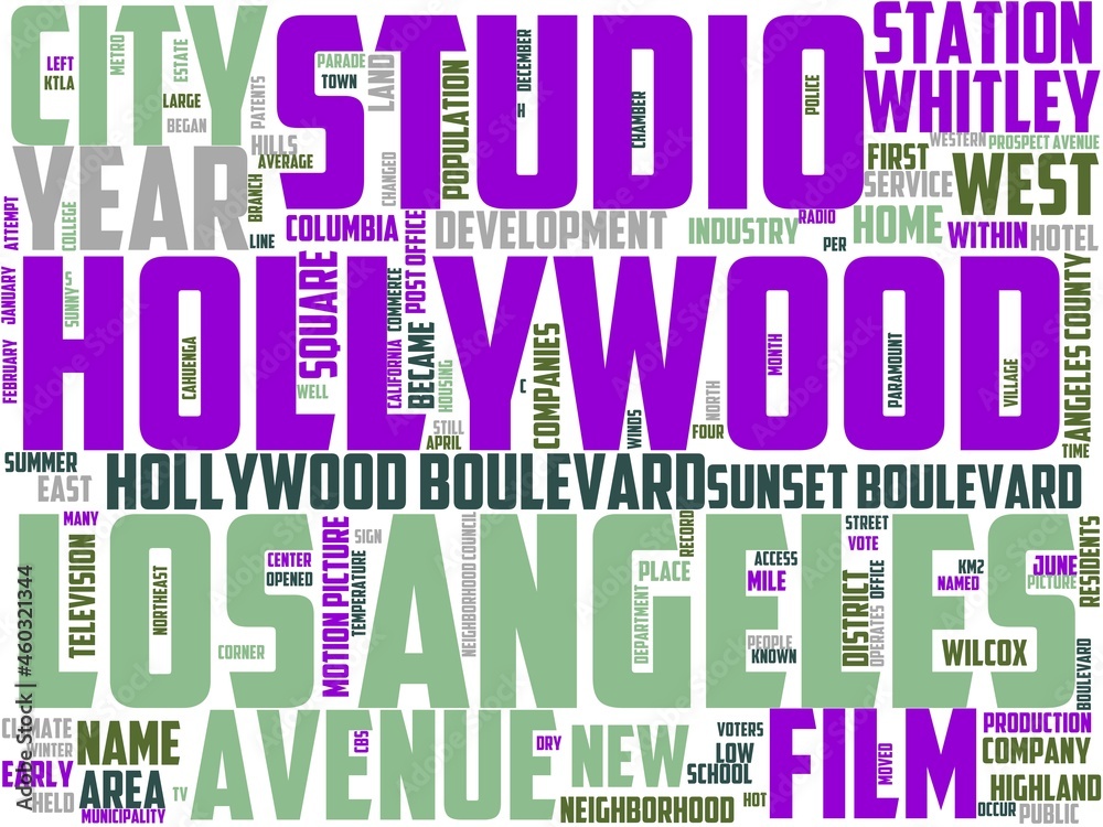 hollywood typography, wordart, wordcloud, hollywood,cinema,design,entertainment