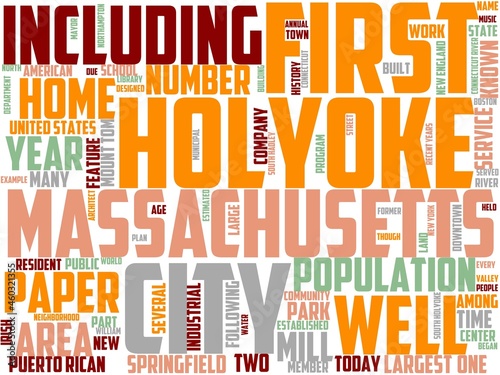 holyoke typography, wordart, wordcloud, massachusetts,holyoke,usa,states photo
