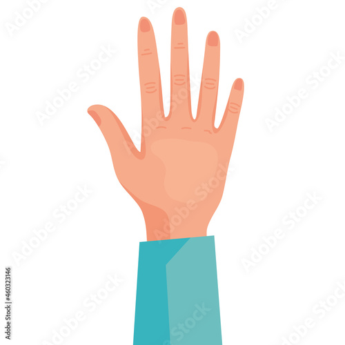 caucasian hand up