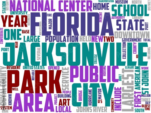 jacksonville typography, wordart, wordcloud, jacksonville,florida,landmark,view