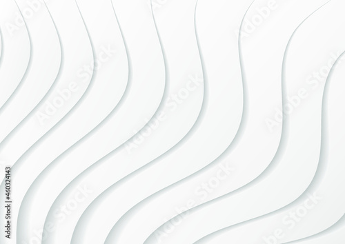 Abstract white wave background with papercut style