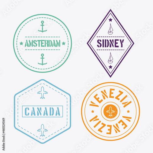 four international stamps