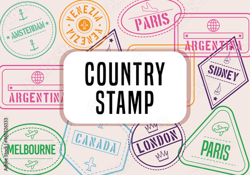 countries stamps poster