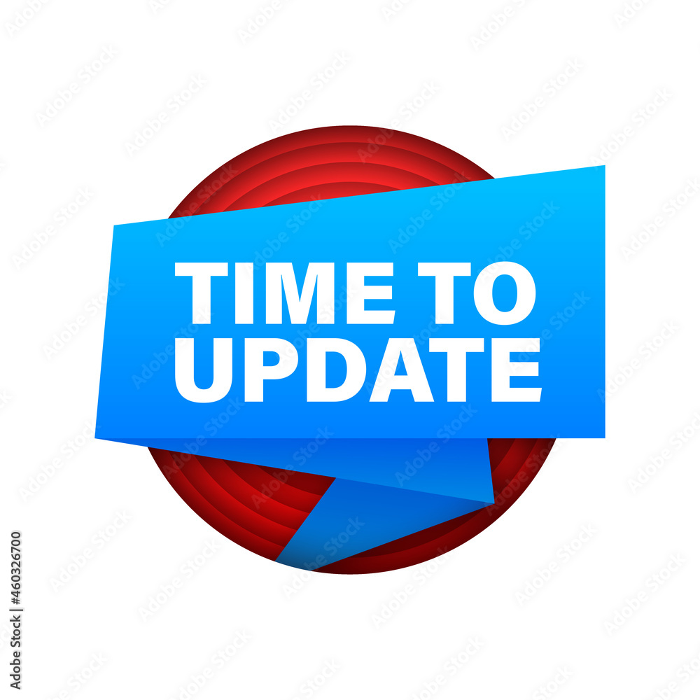 System software update or upgrade ribbon. Banner new update. Time to Update. Vector illustration. System software update or upgrade ribbon. Banner new update. Time to Update. Vector illustration.