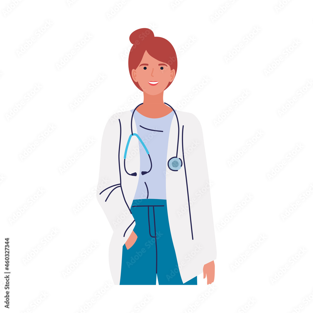 Fototapeta premium redhead female doctor character