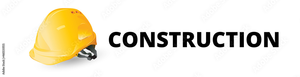 Fototapeta premium Yellow helmet hard hat safety on white background , construction concept , vector design