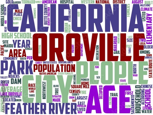 oroville typography, wordcloud, wordart, nature,sky,landscape,blue photo