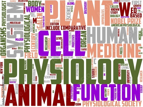 physiologist typography, wordcloud, wordart, photo