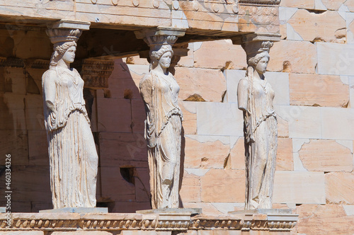 Erechtheion. Caryatids, Acropolis of Athens, Greece photo