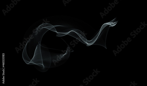 Transparent multicolored smoke. Abstract doodles, luminous and multicolored.