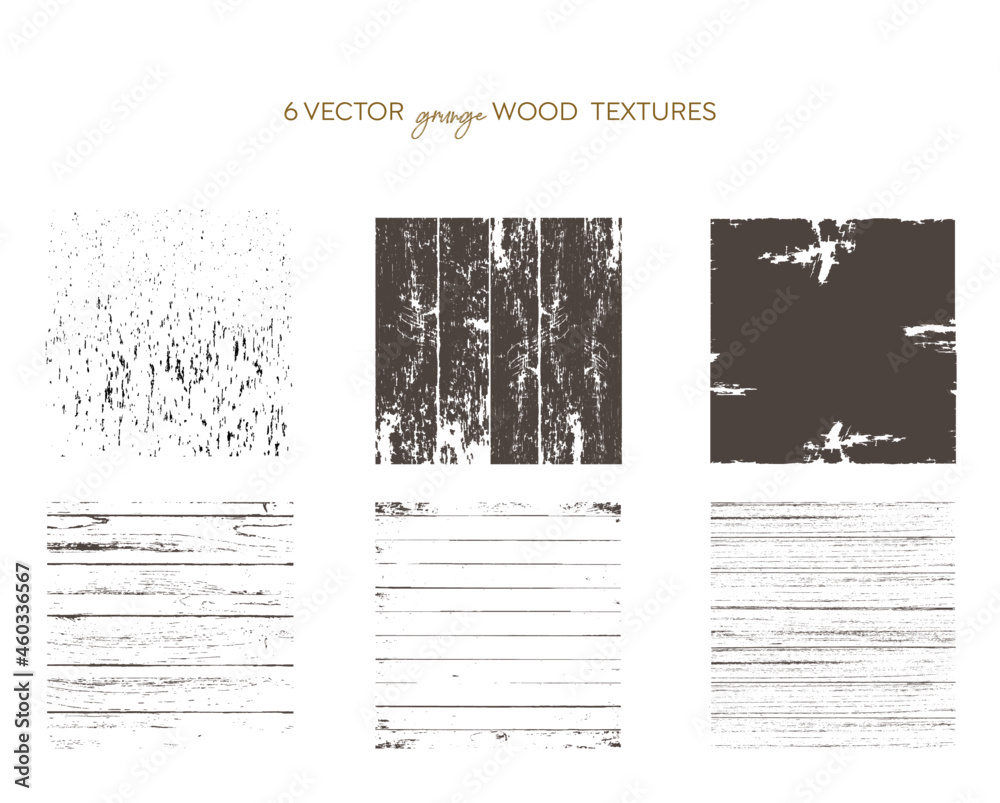 6 vector grunge wood textures