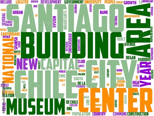 santiago typography, wordcloud, wordart,